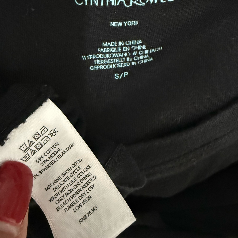 Cynthia Rowley Black Long Sleeve Tee - Picture 4 of 5